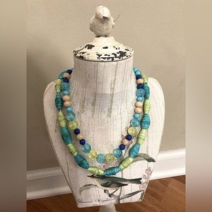 Multi colored beaded necklace lot of 2.